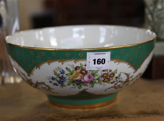 Sevres style green bowl(-)